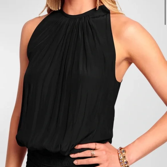 Ramy Brook Black Audrey Blouson Midi Dress NWT - Picture 2 of 9